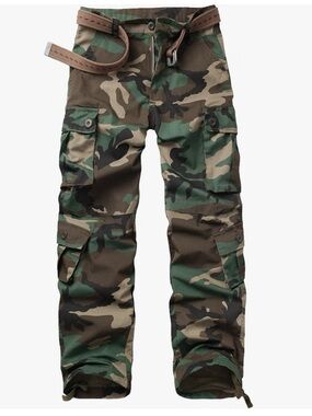 Men's Camo Utility Cargo Pants - Green Camo -Never Worn